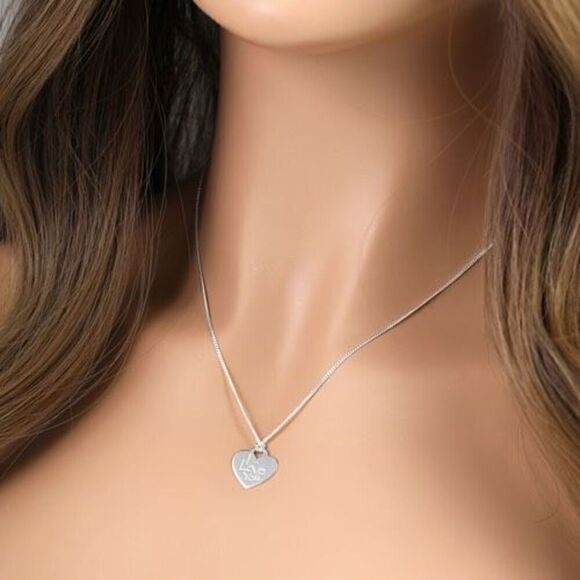 Mom I Love You Charm 16" Sterling Silver Necklace New - Picture 3 of 4